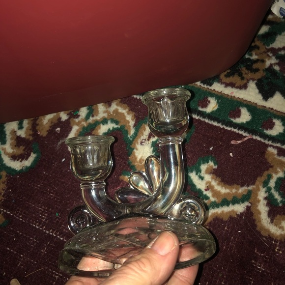 Vintage Glass Candle holders , holds two candles./christmas , Easter, Halloween. - Picture 6 of 9